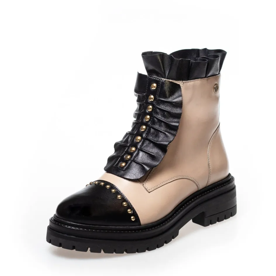 love_me_multi__beige_wblack_2.webp Copenhagen Shoes Ankelstøvler*LOVE ME MULTI - BEIGE W/BLACK Loveme multi boot beige w black