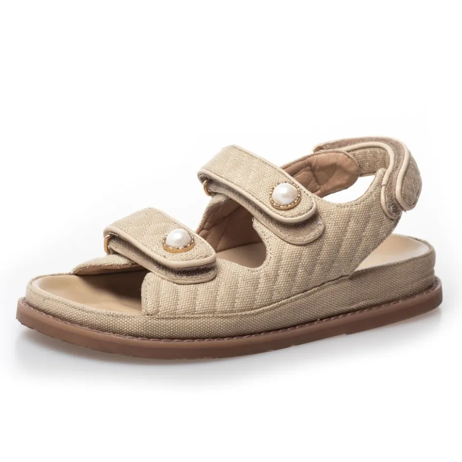luxury_sport__canvas__beige_3.webp Copenhagen Shoes Flade Sandaler*LUXURY SPORT 22 CANVAS - BEIGE Luxurysport 22 canvas sandal beige