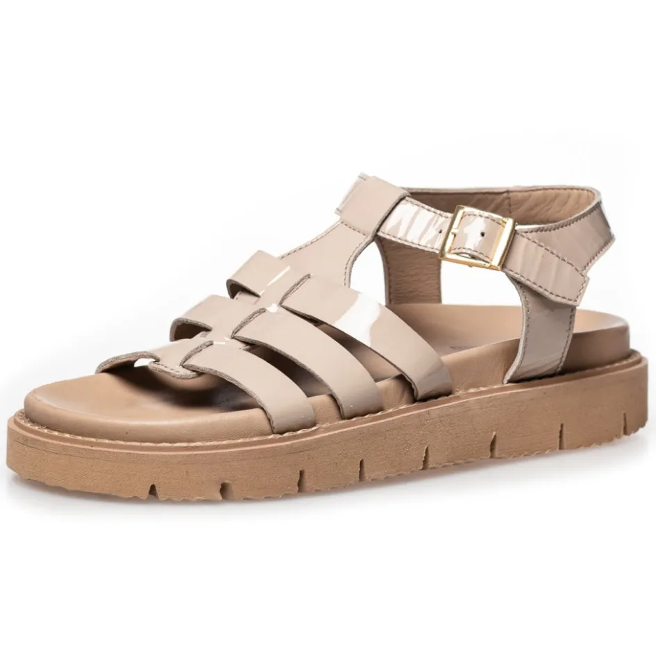 Copenhagen Shoes Flade Sandaler*MAGIC AND GIRLS PATENT - NUDE Magicand girls patent sandal nude