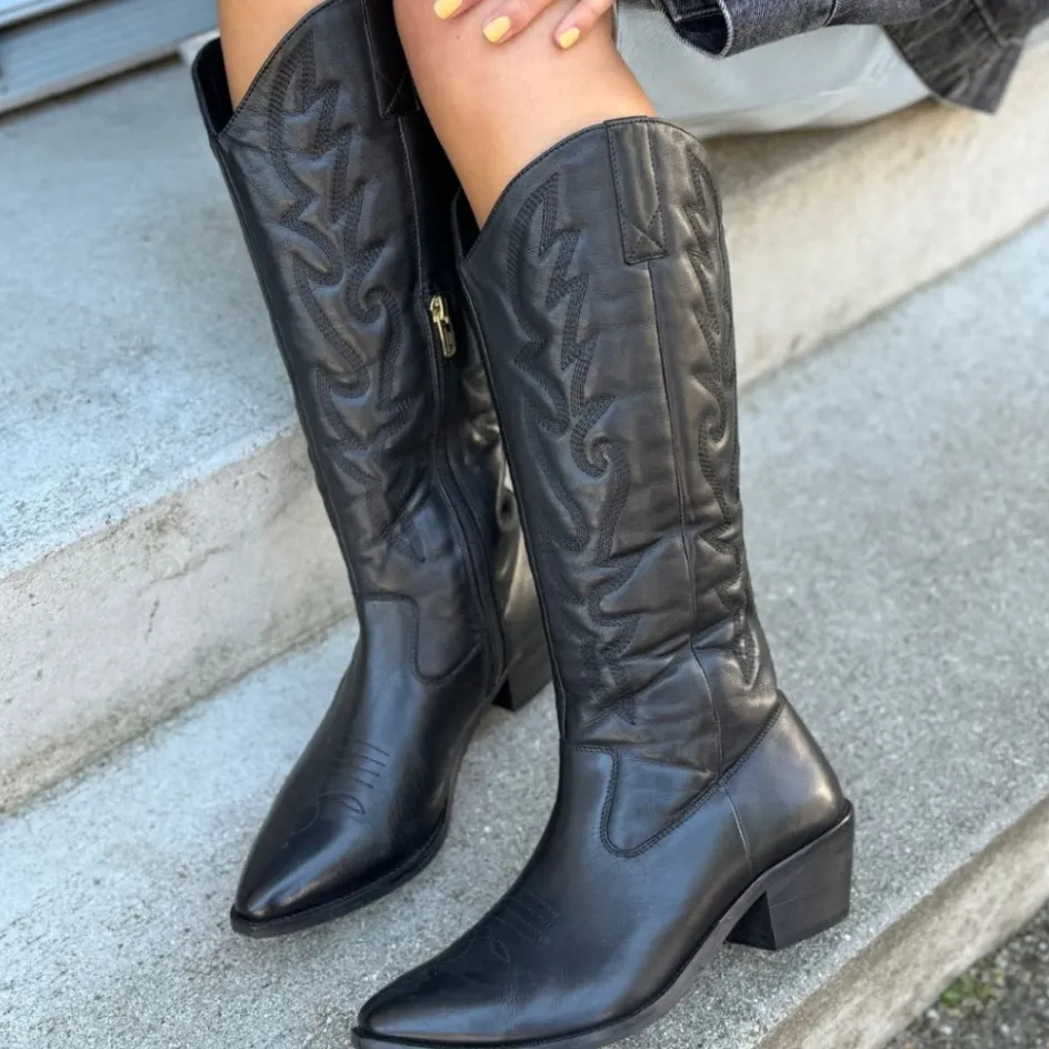 make_a_wish__black_4.webp Copenhagen Shoes Støvler Med Hæl | Lange Støvler*MAKE A WISH - BLACK Makea wish boot black
