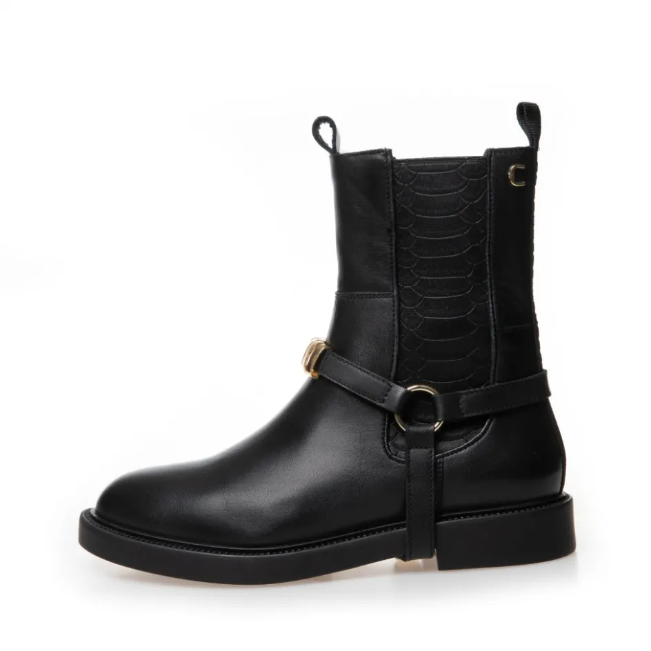 Copenhagen Shoes Chelsea Boots | Ankelstøvler*MOMENTS OF LIFE 2 (GOLD TRIM) - BLACK Momentsof life 2 gold trim stoevler black