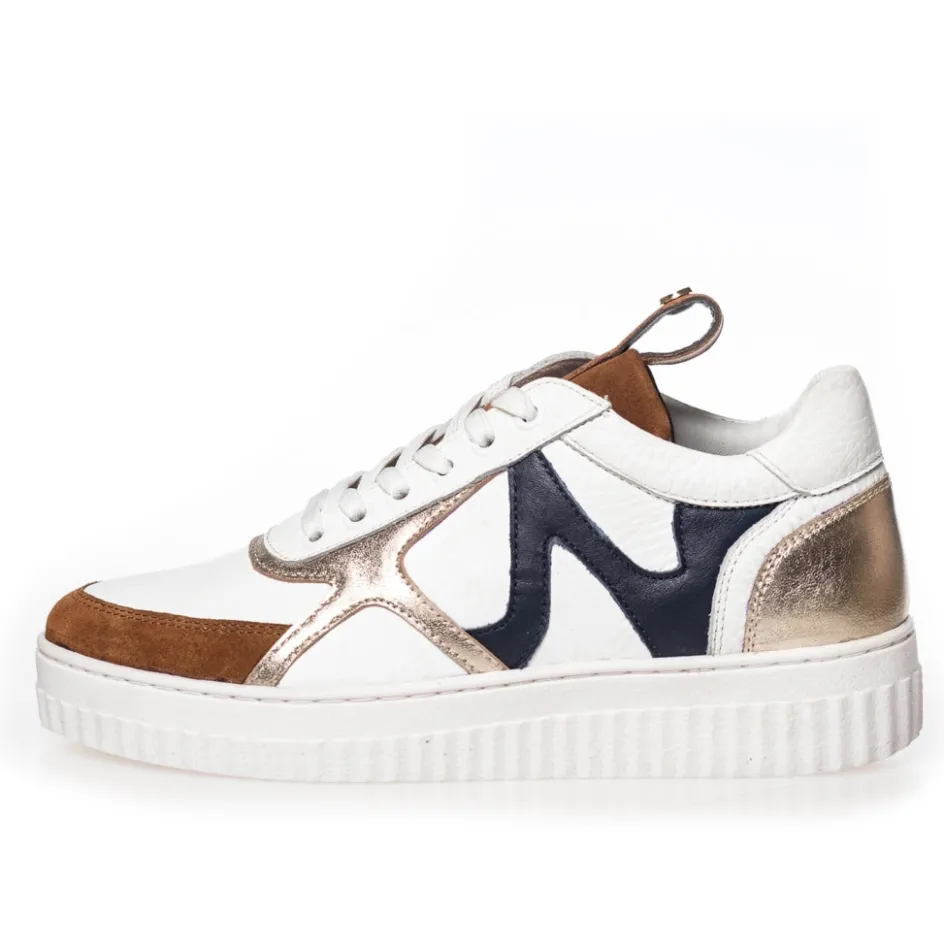 Copenhagen Shoes Sneakers*MY BESTIE - WHITE/COGNAC/NAVY White cognac navy