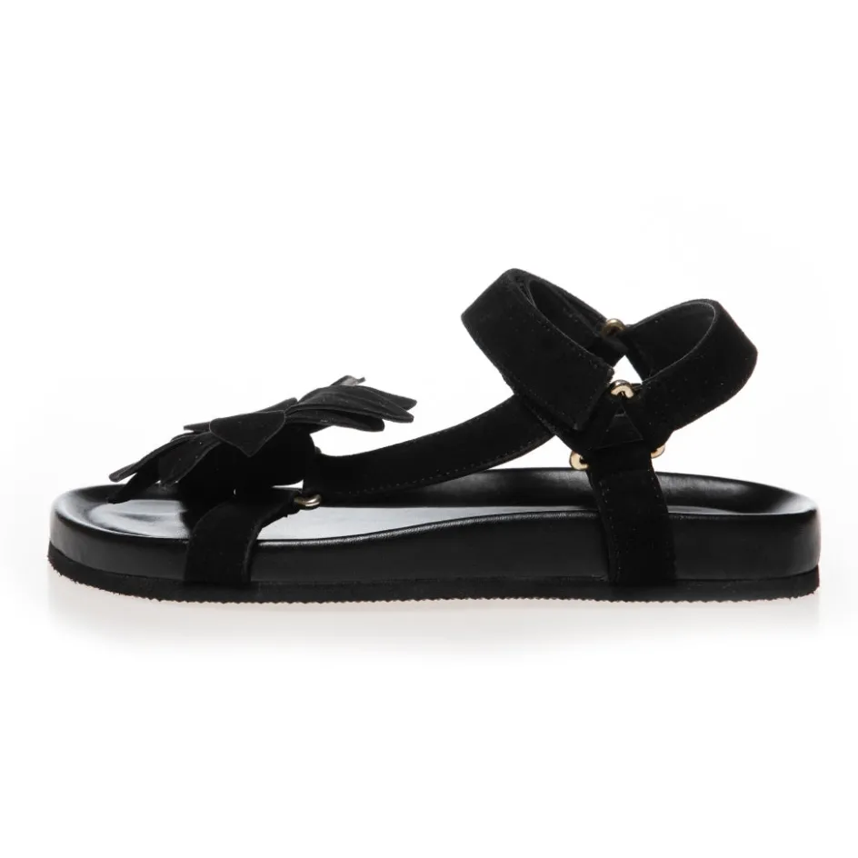 Copenhagen Shoes Flade Sandaler*MY FLOWERS - Black