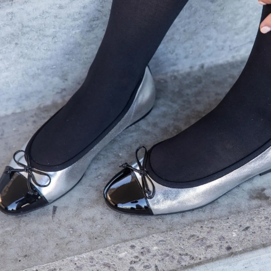 my_own_ballerinas__silver__black_11.webp Copenhagen Shoes Ballerinasko*MY OWN BALLERINAS - SILVER / BLACK Sballet flats silver black