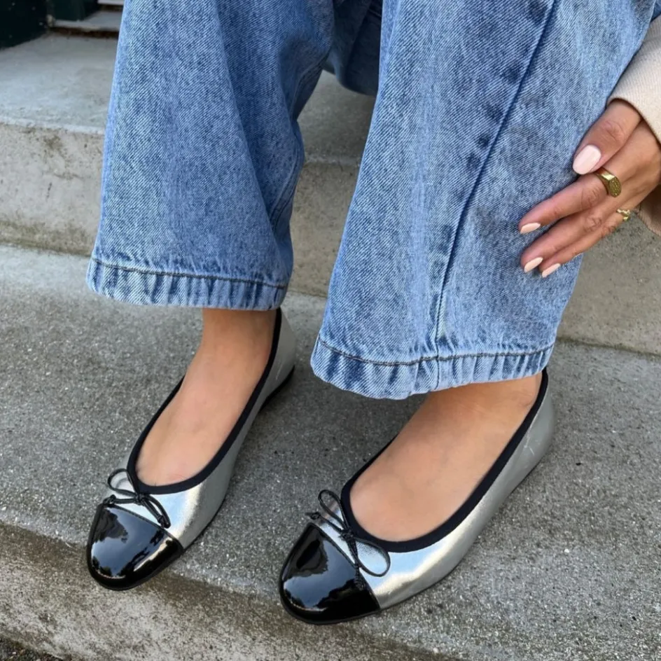 my_own_ballerinas__silver__black_8.webp Copenhagen Shoes Ballerinasko*MY OWN BALLERINAS - SILVER / BLACK Sballet flats silver black