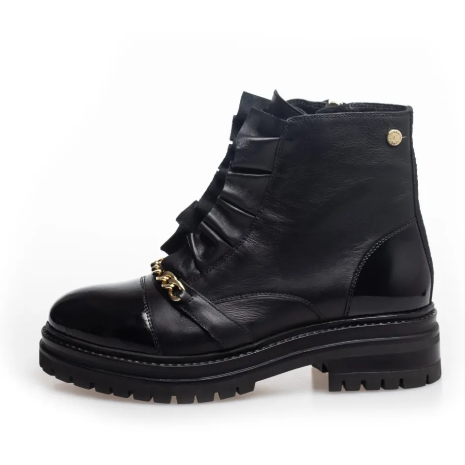 Copenhagen Shoes Ankelstøvler*MY PRETTY CHAIN - BLACK/GOLD Mypretty chain boot black gold