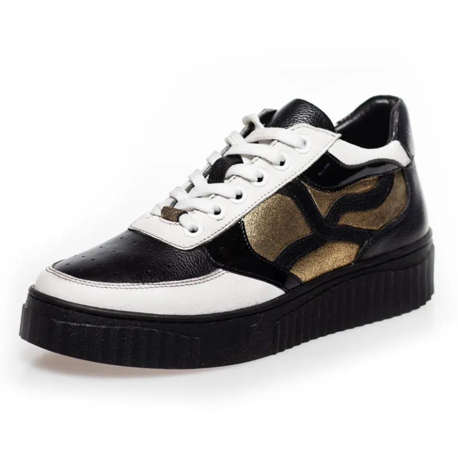 Copenhagen Shoes Sneakers*MY PRIVATE SNEAKS - BLACK/WHITE/GOLD Black white gold