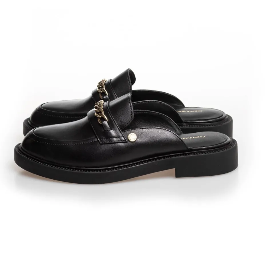 Copenhagen Shoes Loafers*MY VIBES CHAIN - Black Myvibes chain loafer black