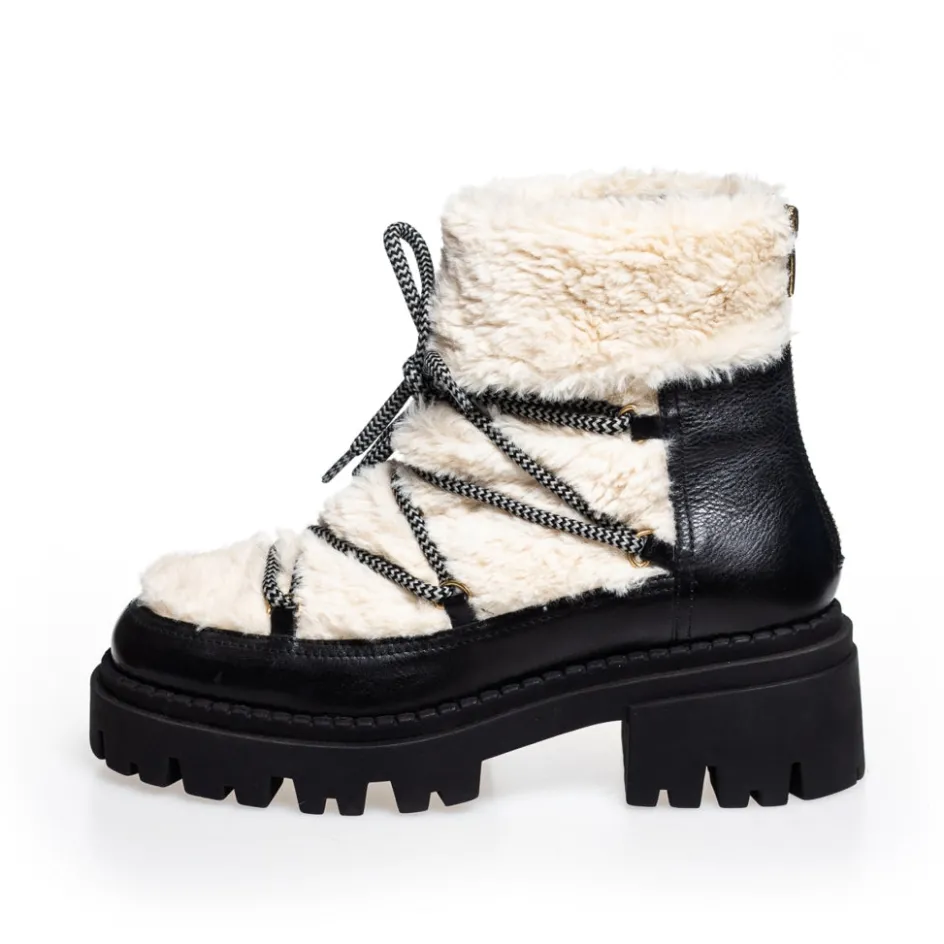 Copenhagen Shoes Ankelstøvler*MY WINTER BOOTS - BLACK/OFF WHITE Mywinter boots boot black off white