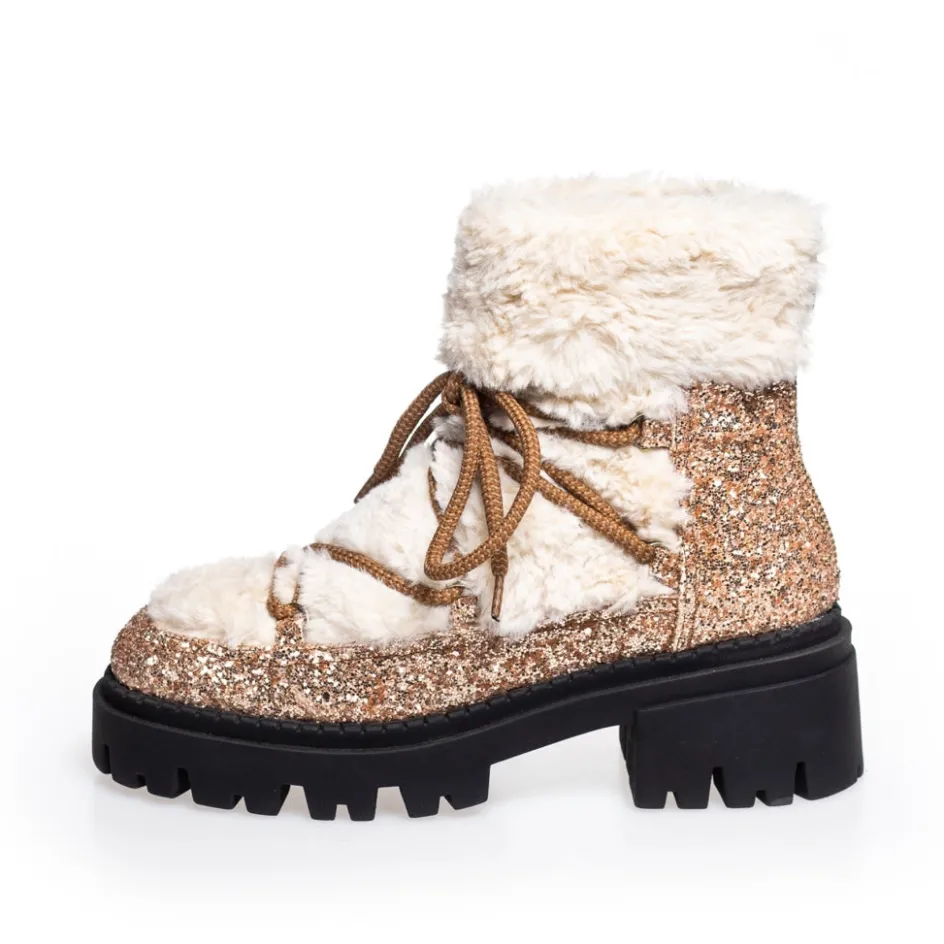 my_winter_boots__glitter__bronzeoffwhite_3.webp Copenhagen Shoes Ankelstøvler*MY WINTER BOOTS - GLITTER - BRONZE/OFFWHITE Mywinter boots glitter boot bronze offwhite