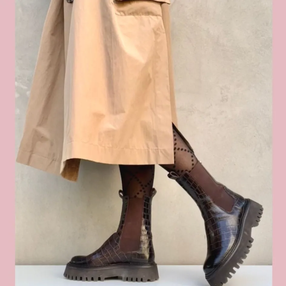 Copenhagen Shoes Chelsea Boots | Ankelstøvler*NEW LEMON CRC. - BORDEAUX Newlemon croco boot bordeaux