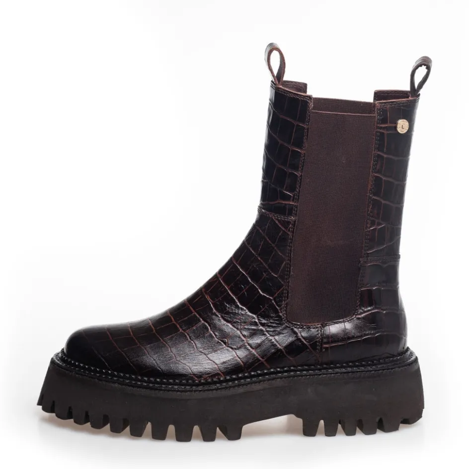 new_lemon_crc__bordeaux_2.webp Copenhagen Shoes Chelsea Boots | Ankelstøvler*NEW LEMON CRC. - BORDEAUX Newlemon croco boot bordeaux