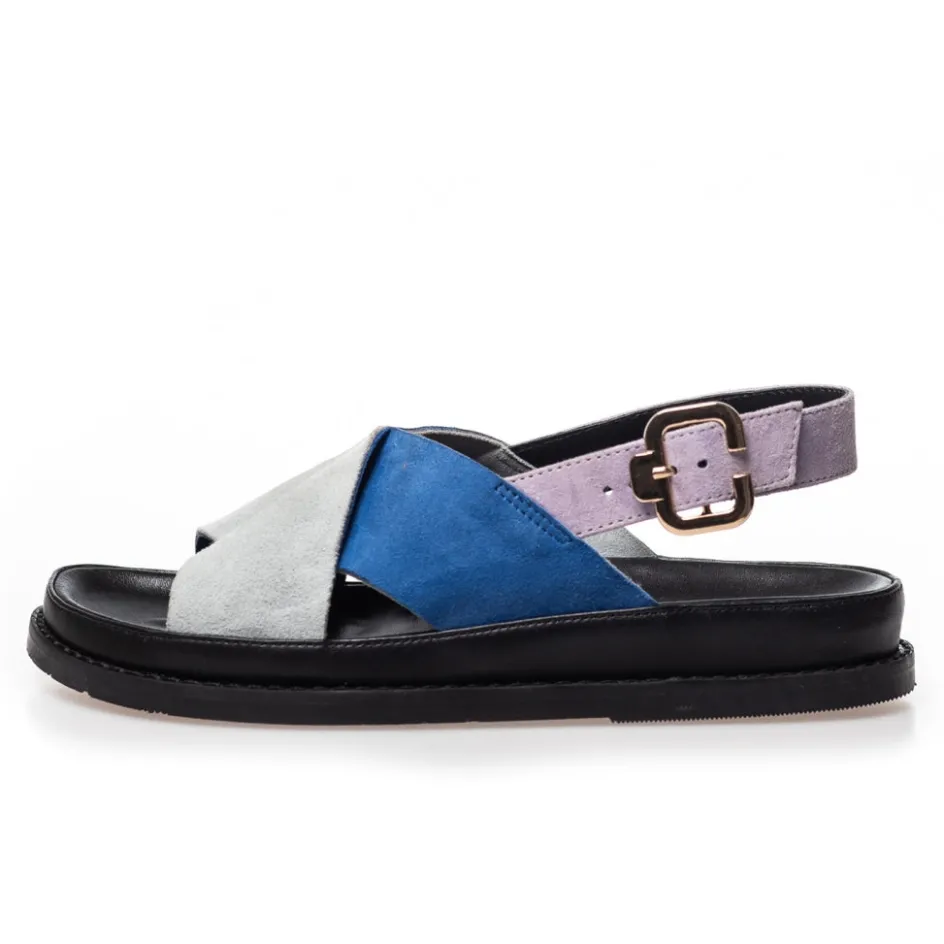 new_stronger___suede__bluelavender_1.webp Copenhagen Shoes Flade Sandaler*NEW STRONGER 23 - SUEDE - BLUE/LAVENDER Newstronger 23 suede sandal blue lavender