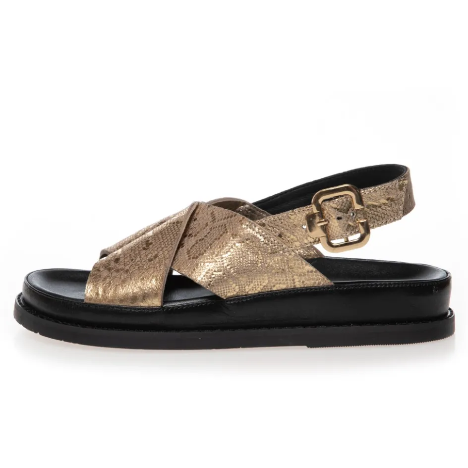 Copenhagen Shoes Flade Sandaler*NEW STRONGER - PRINT - Gold