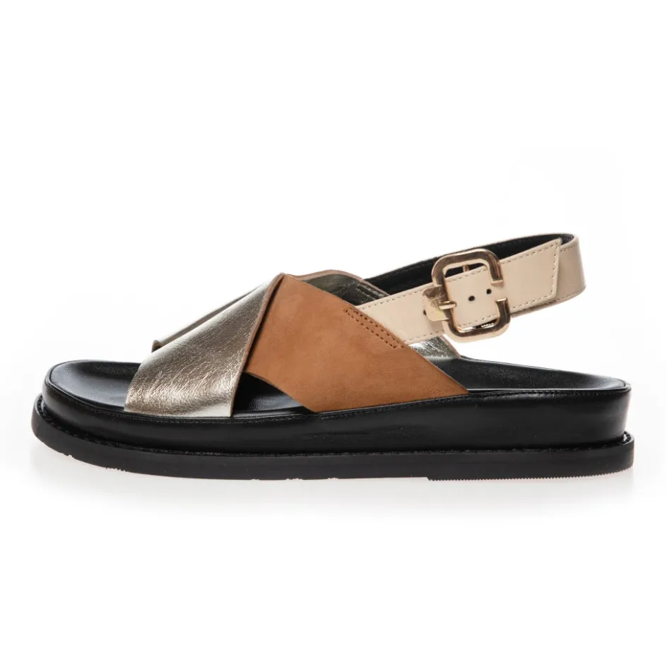Copenhagen Shoes Flade Sandaler*NEW STRONGER MULTI 23 - GOLD/SAFARI Gold safari