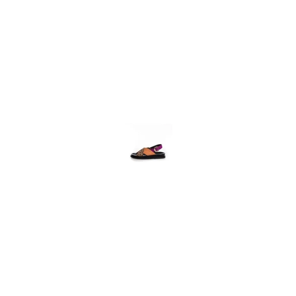 Copenhagen Shoes Flade Sandaler*NEW STRONGER MULTI 23 - LEO/ORANGE Newstronger multi 23 sandal leo orange