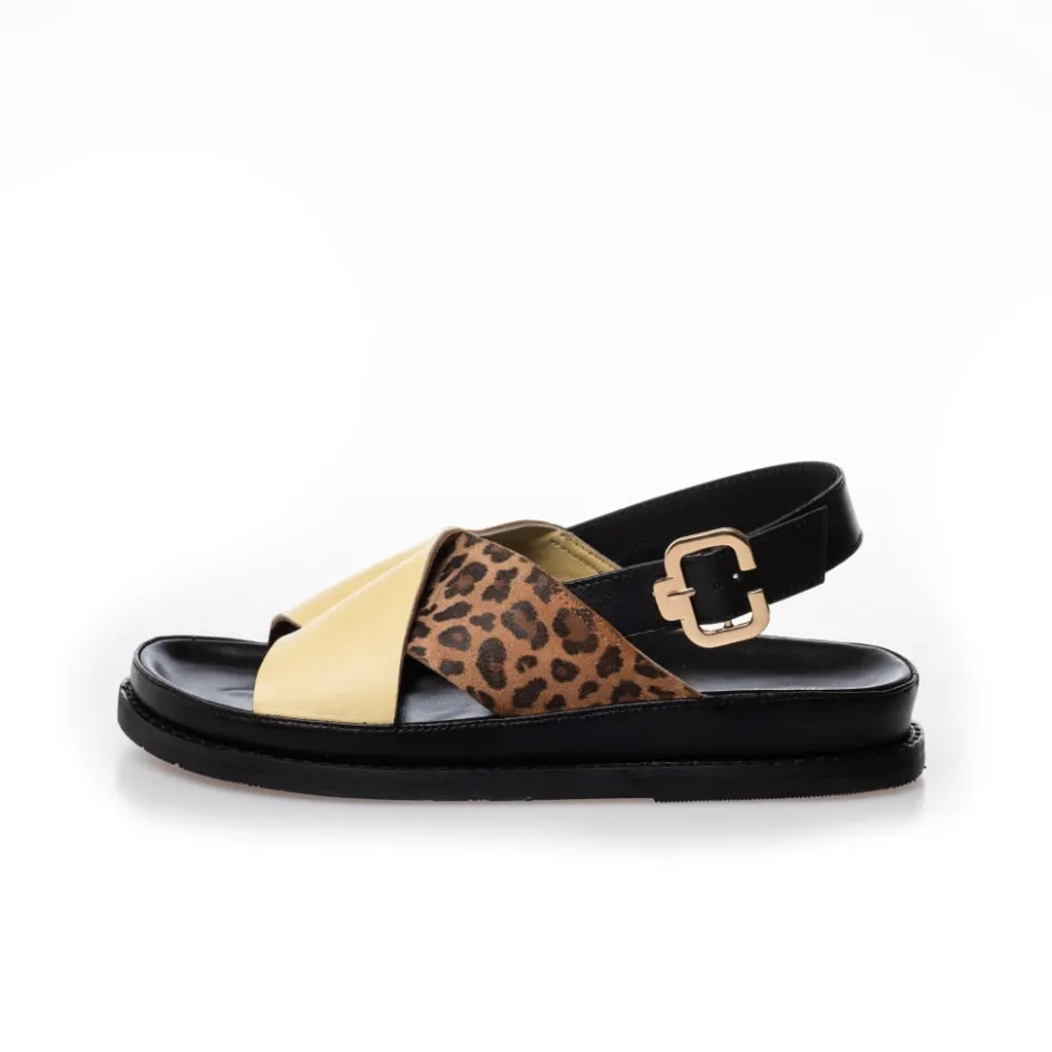 Copenhagen Shoes Flade Sandaler*NEW STRONGER MULTI 23 - PALE BANANA/LEO Newstronger multi 23 sandal pale banana leo