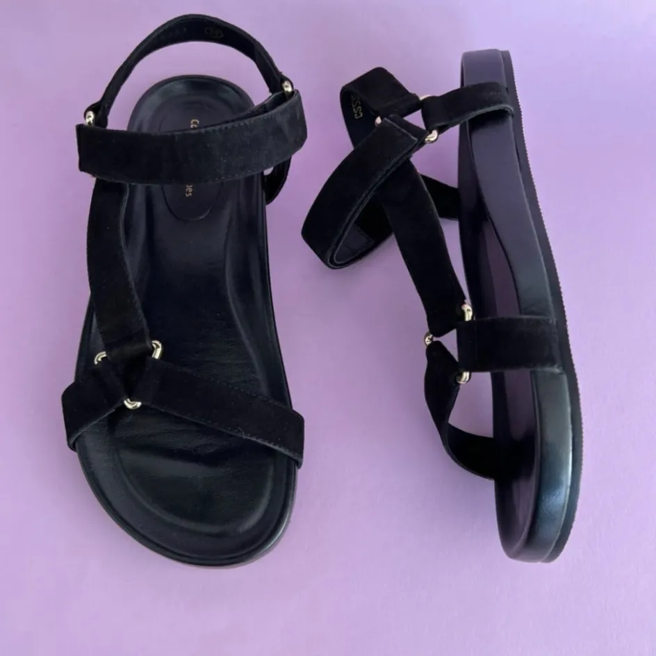 Copenhagen Shoes Flade Sandaler*PEACE AND MORE - BLACK Peaceand more sandal black