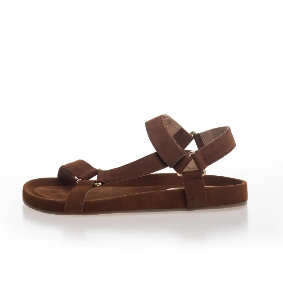 Copenhagen Shoes Flade Sandaler*PEACE Suede - Cognac Peacesuede sandal cognac