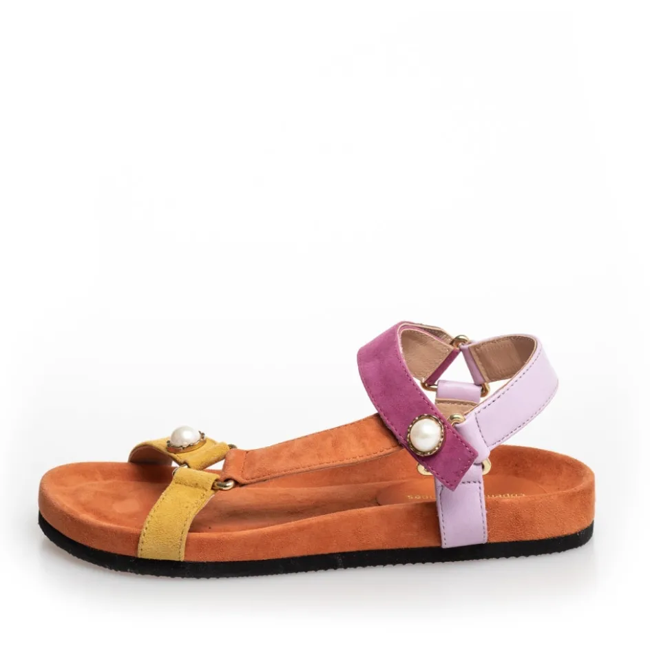 Copenhagen Shoes Flade Sandaler*PEACE WITH PEARL 22 - Orange Multi Peacewith pearl 22 sandal orange multi