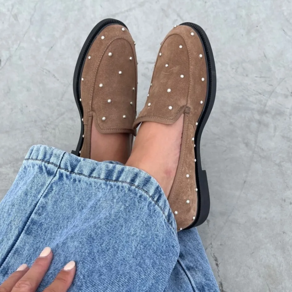 Copenhagen Shoes Loafers*PEARL LOVERS SUEDE - Cappuccino