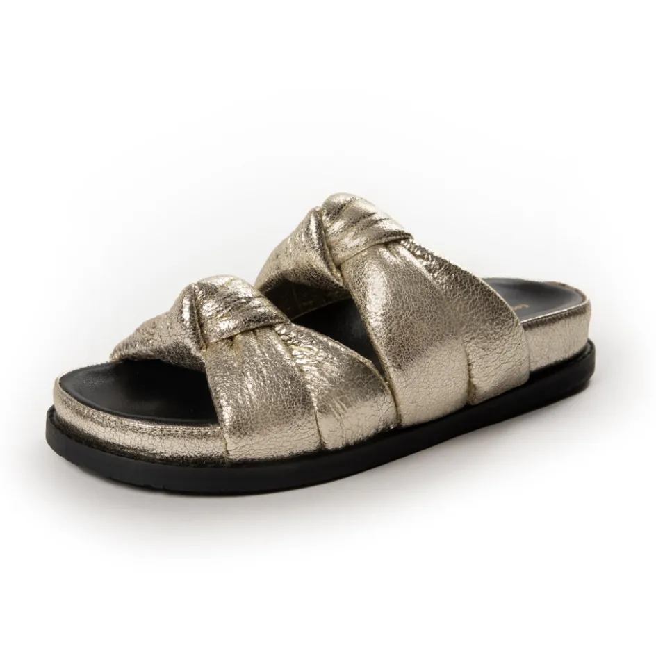 Copenhagen Shoes Flade Sandaler*POOL PARTY - GOLD/BLACK Gold black
