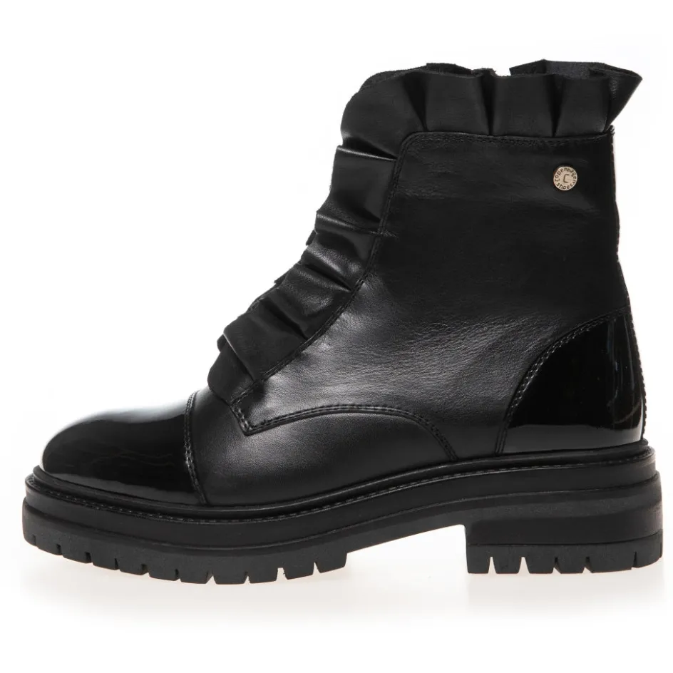 Copenhagen Shoes Ankelstøvler*PRETTY - Black Patent Prettystoevler black patent