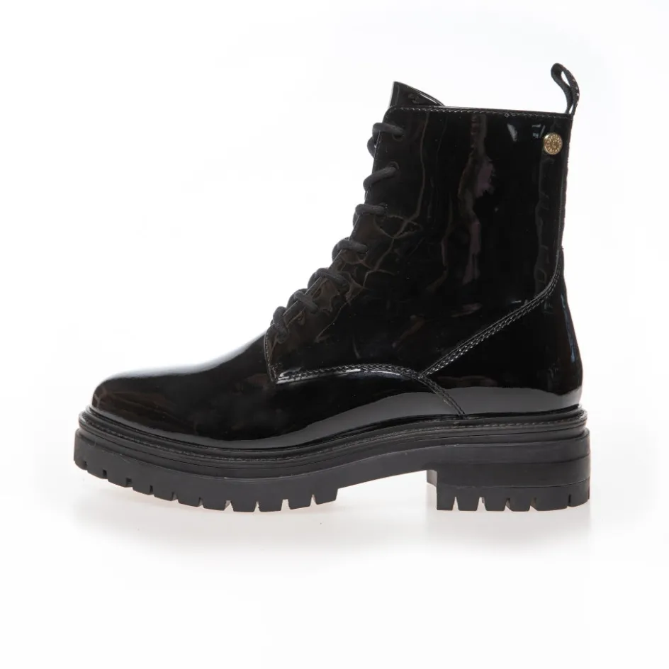 Copenhagen Shoes Ankelstøvler*ROCKA Laze - BLACK PATENT Rockalaze boot black patent