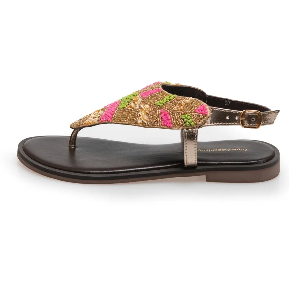 Copenhagen Shoes Flade Sandaler*SAVANNAH - Gold multi