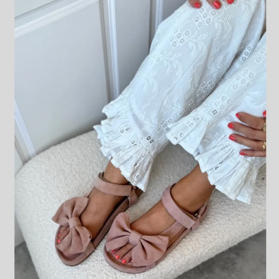 Copenhagen Shoes Flade Sandaler*SKY AND DIAMONDS 23 SUEDE - PAPAYA Skyand diamonds 23 suede sandal papaya