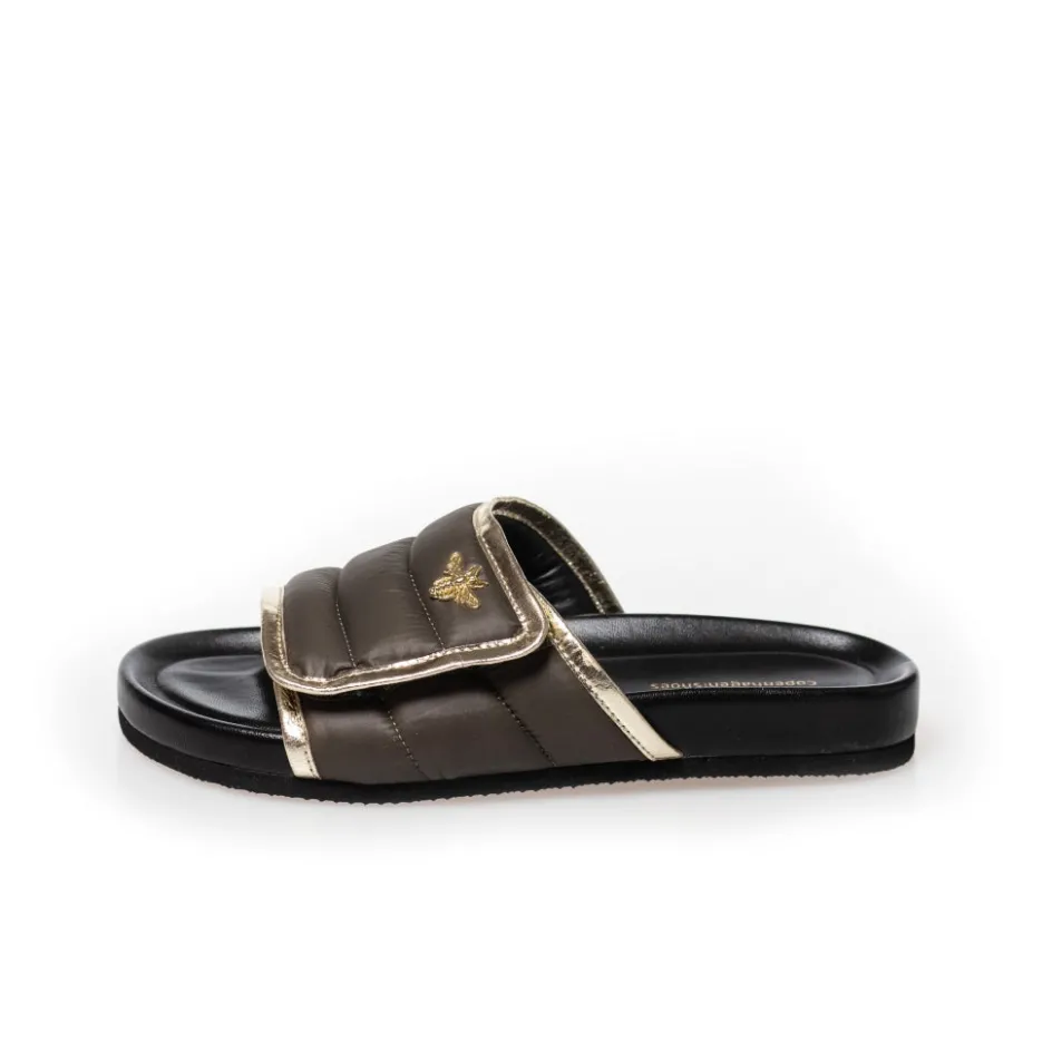 Copenhagen Shoes Flade Sandaler*STORIES - KHAKI - KHAKI / GOLD Khaki gold