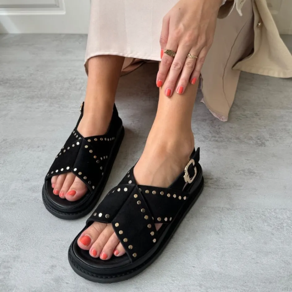 Copenhagen Shoes Flade Sandaler*STRONGER STUDS - Black