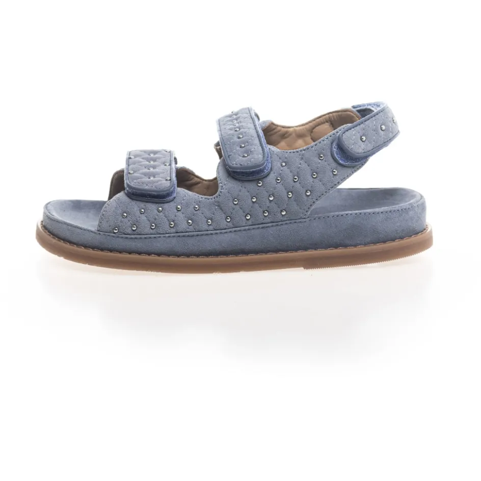 Copenhagen Shoes Flade Sandaler*STUDS ON SUEDE - CLOUD Studson suede sandal cloud