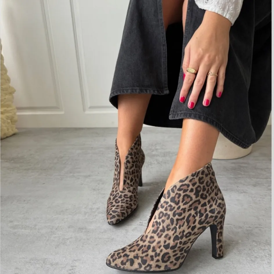 Copenhagen Shoes Støvler Med Hæl | Ankelstøvler*SUS 21 LEP. - Brown Leopard Sus21 leopard heels brown leopard