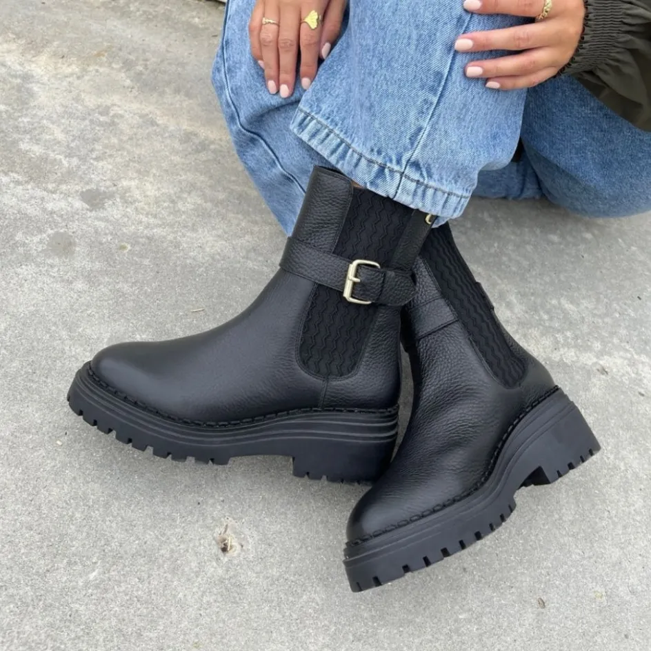 Copenhagen Shoes Ankelstøvler*THE LOOK BOOT - BLACK Thelook boot stoevler black