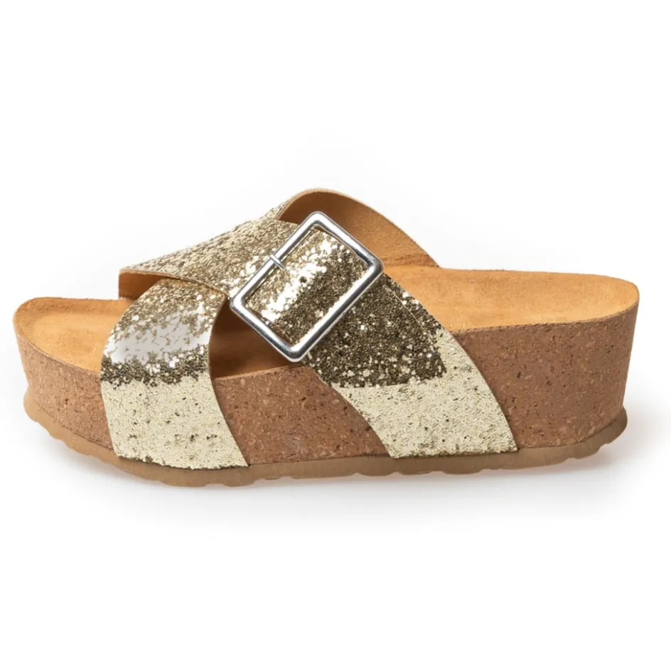 vanesa__gold_glitter_2.webp Copenhagen Shoes Sandaler Med Kilehæle*VANESA - Gold glitter