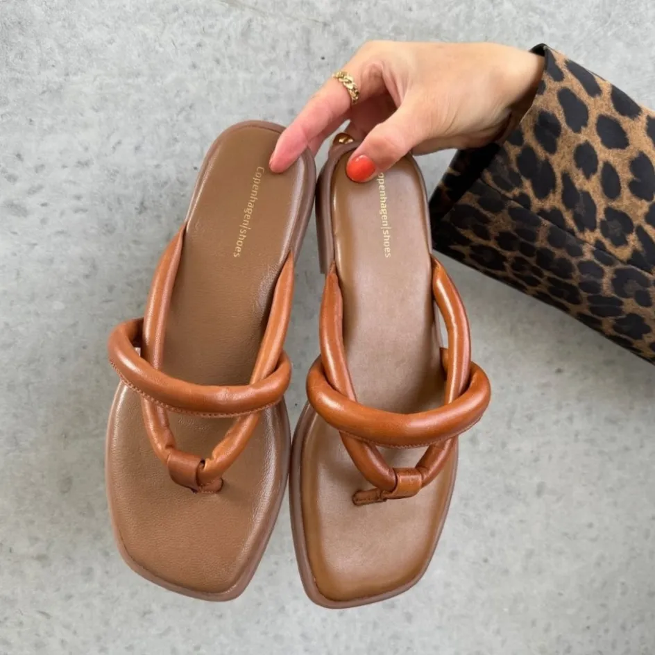 vincent_leather__cognac_3.webp Copenhagen Shoes Flade Sandaler*VINCENT LEATHER - Cognac