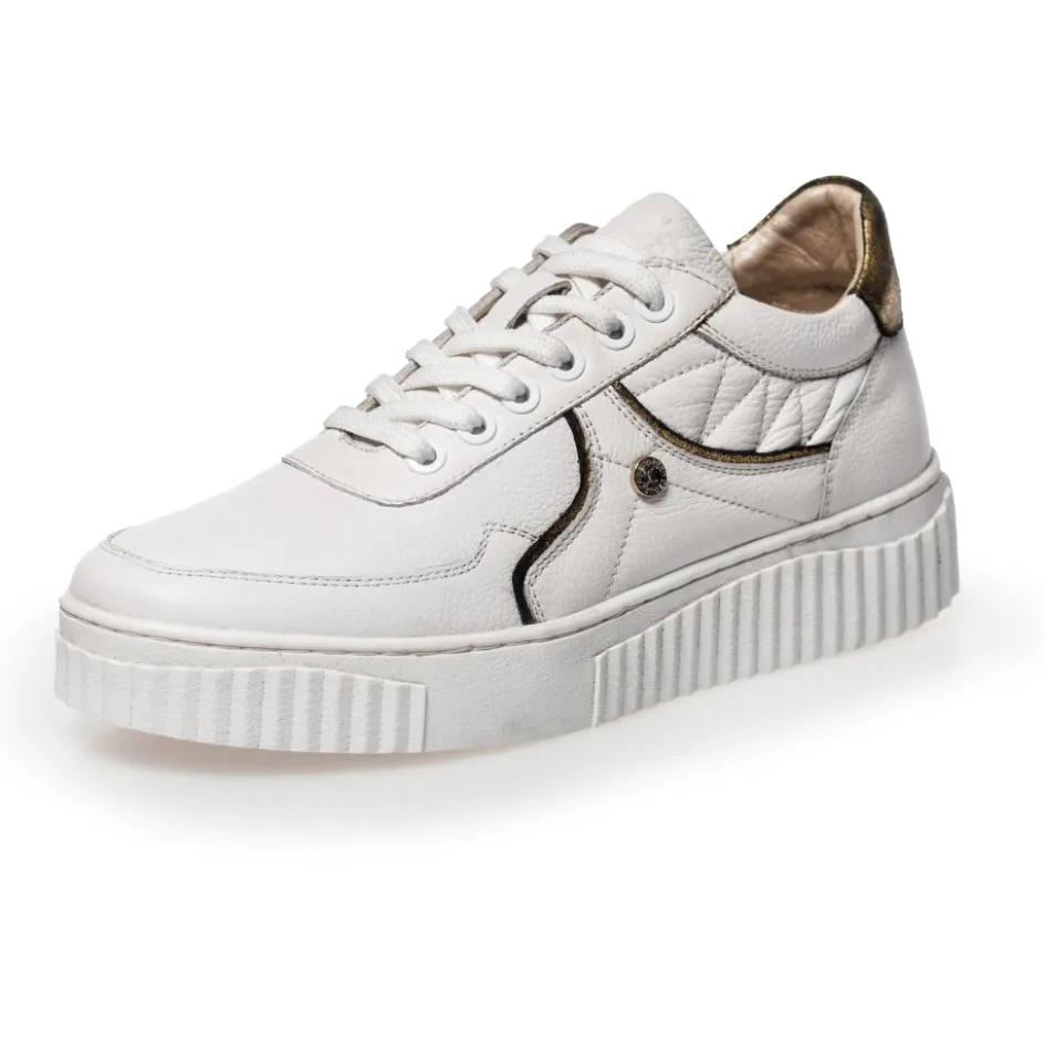 Copenhagen Shoes Sneakers*WILL YOU RUN - WHITE/GOLD White gold