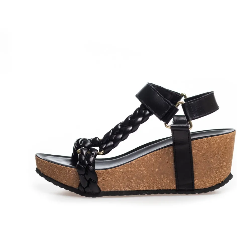 woven_lady__black_3.webp Copenhagen Shoes Sandaler Med Kilehæle*WOVEN LADY - BLACK Wovenlady sandal wedge black