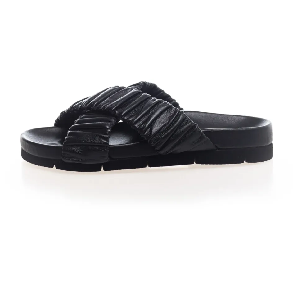 Copenhagen Shoes Flade Sandaler*WRINKLES LEATHER - Black